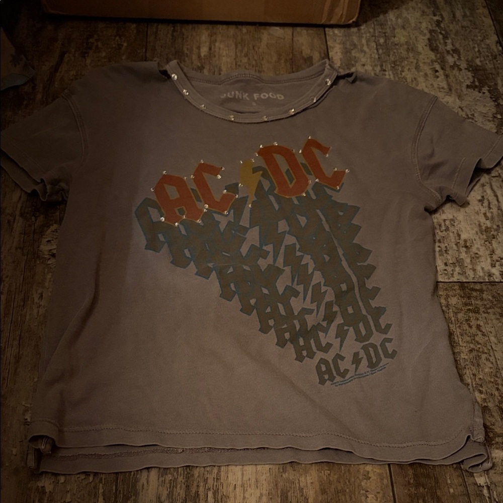 Junk Food Clothing Kids AC/DC Graphic Tee - Gray